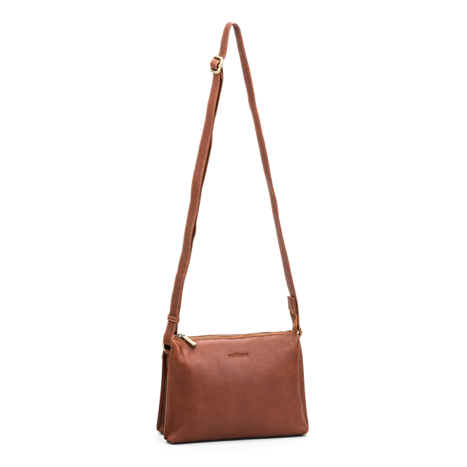 Clutch veske i skinn Cognac
