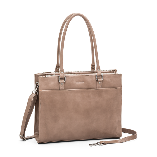 Totebag i skinn Taupe