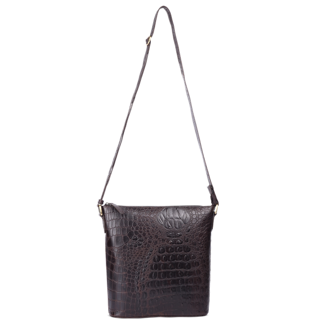 Skulderveske crossbody medium i skinn Skulderveske crossbody medium i skinn Mørk brun