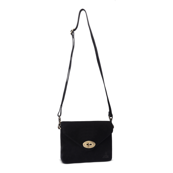 Chic Boho skulderveske i skinn Svart