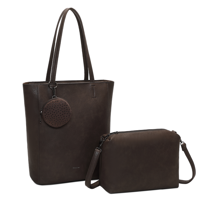 Linea tote bag 2-i-1 sett Brun