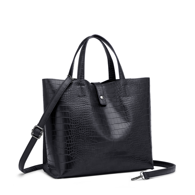 Greta håndveske Croco Black