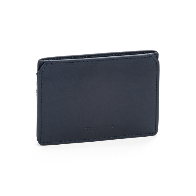 Kortholder i skinn Vintage Navy