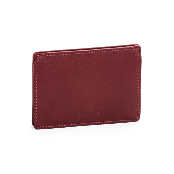 Kortholder i skinn Vintage Red