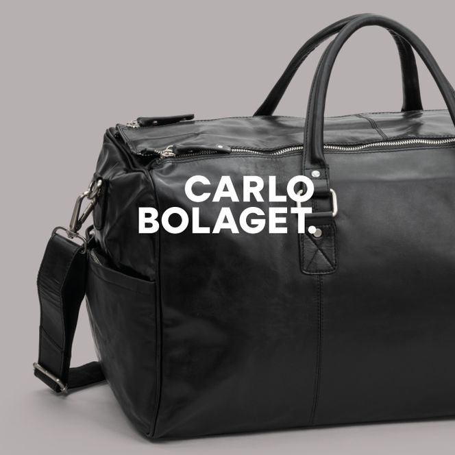 svart weekendbag skinn, Carlobolaget