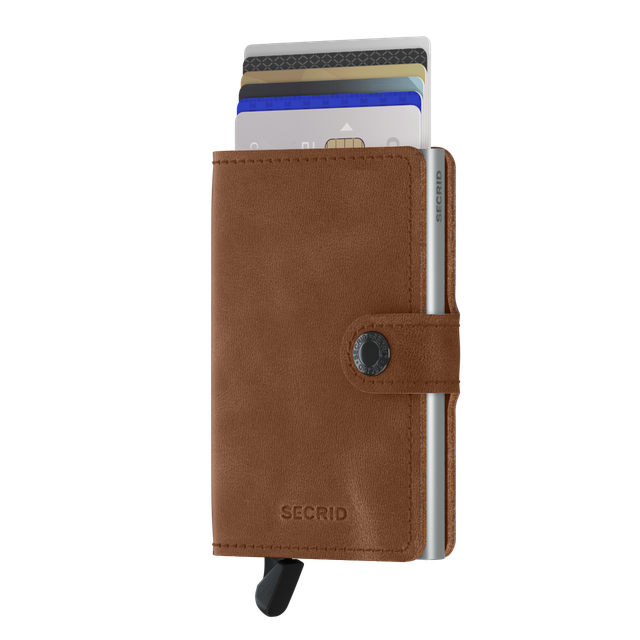 Miniwallet Vintage Cognac-Silver