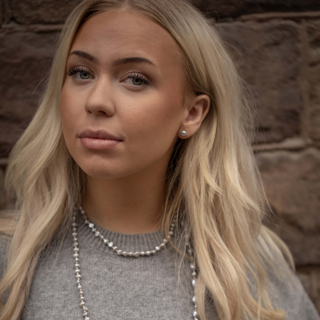 Øredobber i sett, 3 par, perle, glitter og glasskrystall