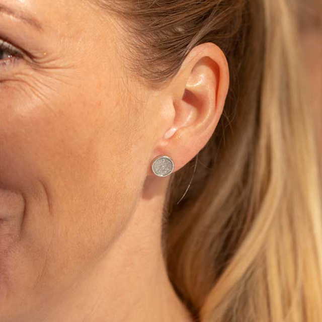 Øredobber i sett, 3 par, perle, glitter og glasskrystall