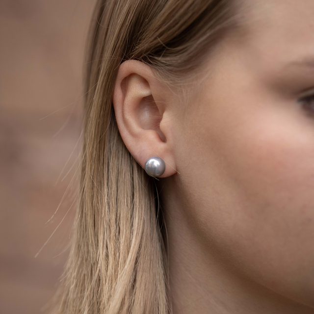 Øredobber i sett, 2 par, perle og glasskrystall