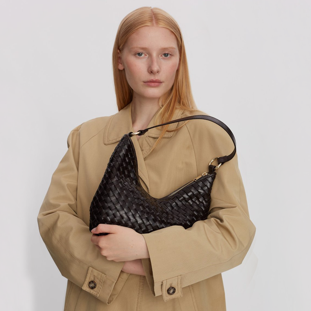Mona Salerno skulderveske i flettet skinn