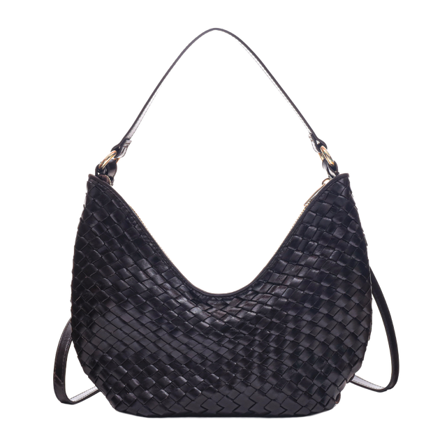 Mona Salerno skulderveske i flettet skinn