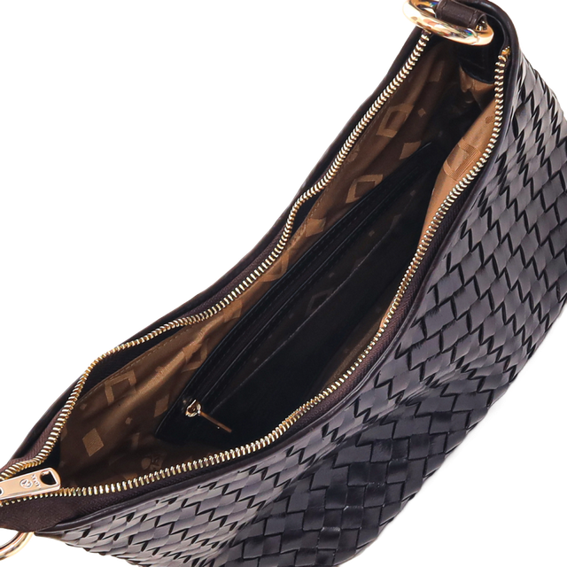 Mona Salerno skulderveske i flettet skinn