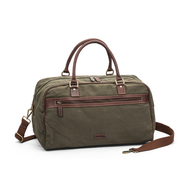 Weekendbag i canvas og skinn