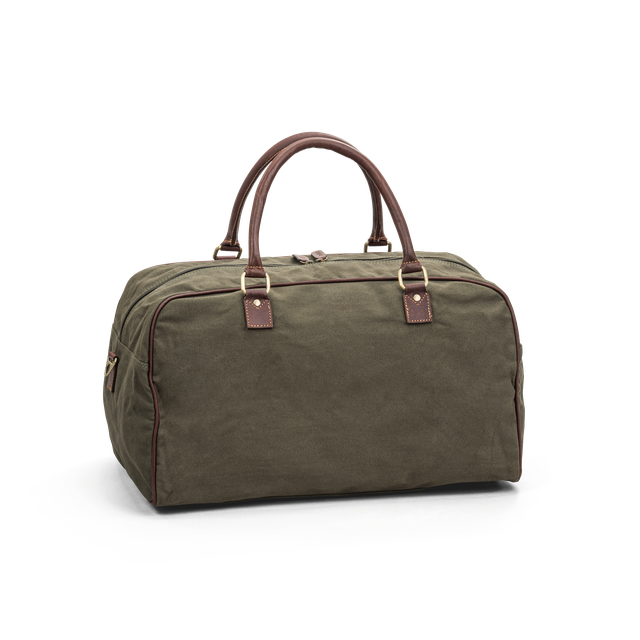 Weekendbag i canvas og skinn