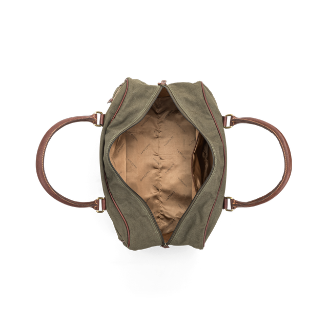 Weekendbag i canvas og skinn