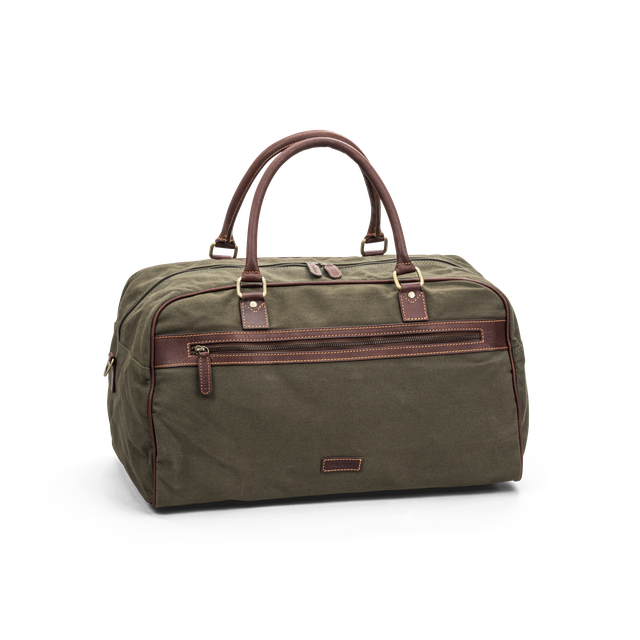 Weekendbag i canvas og skinn