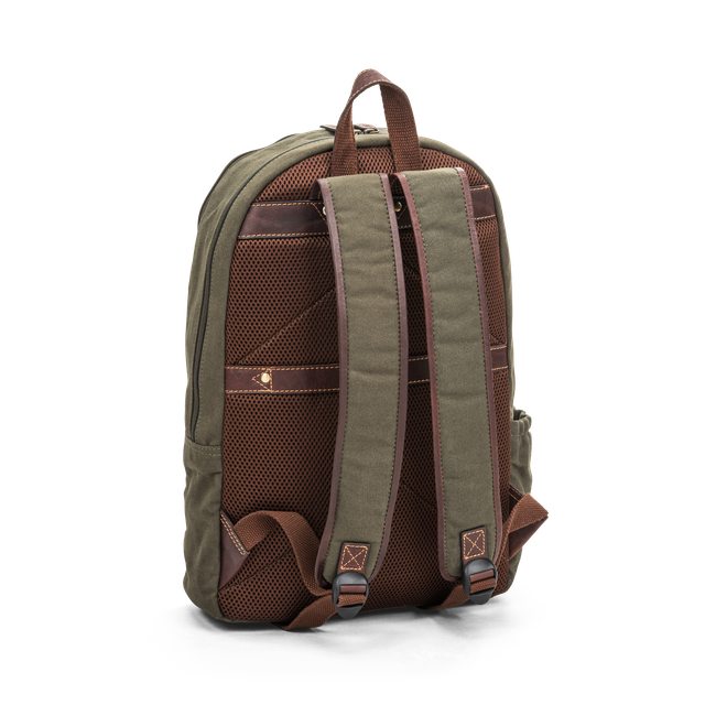 Ryggsekk 15,4” i canvas og skinn