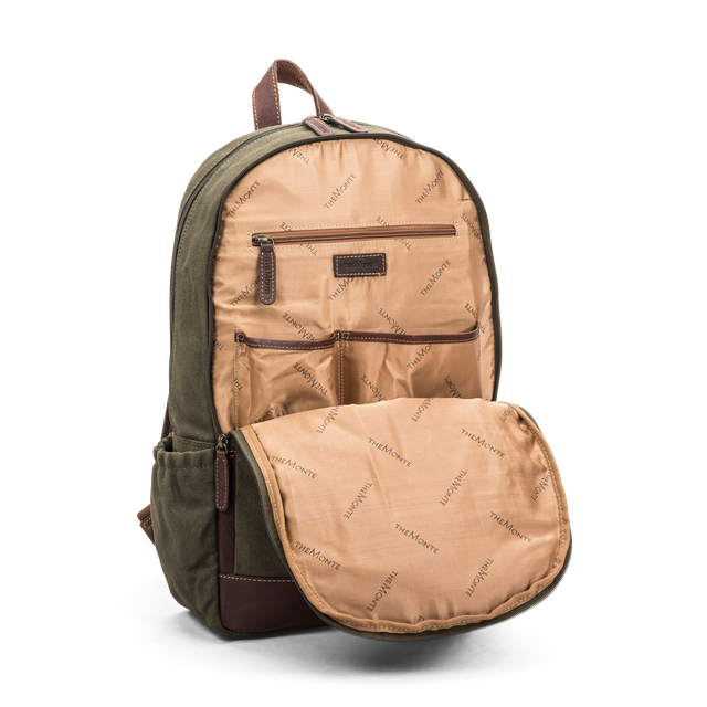 Ryggsekk 15,4” i canvas og skinn