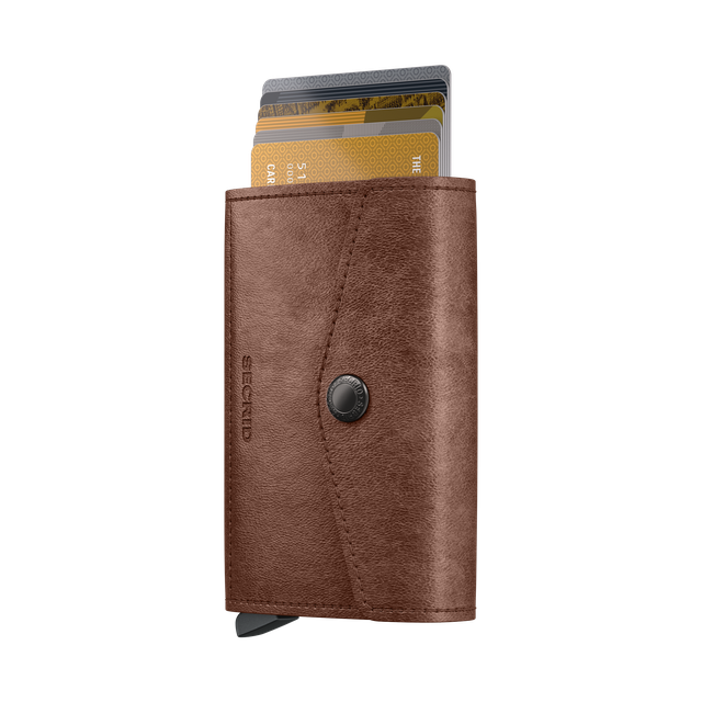 Envelope wallet vintage Cognac
