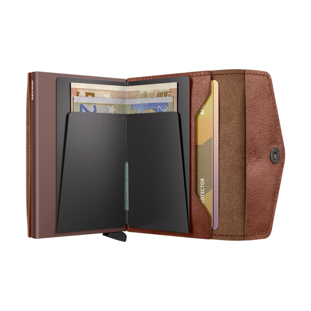 Envelope wallet vintage Cognac