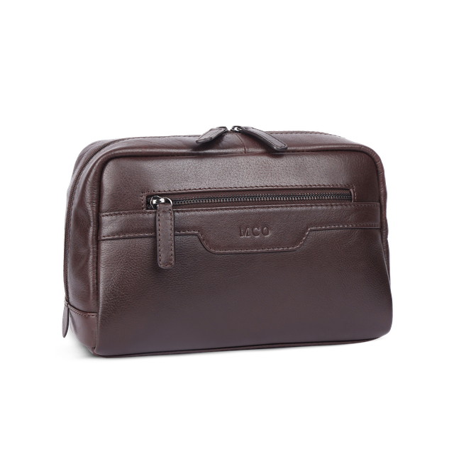 Toalettmappe i skinn