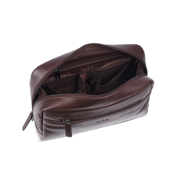 Toalettmappe i skinn