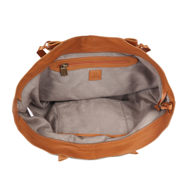 Chic Boho tote bag i skinn