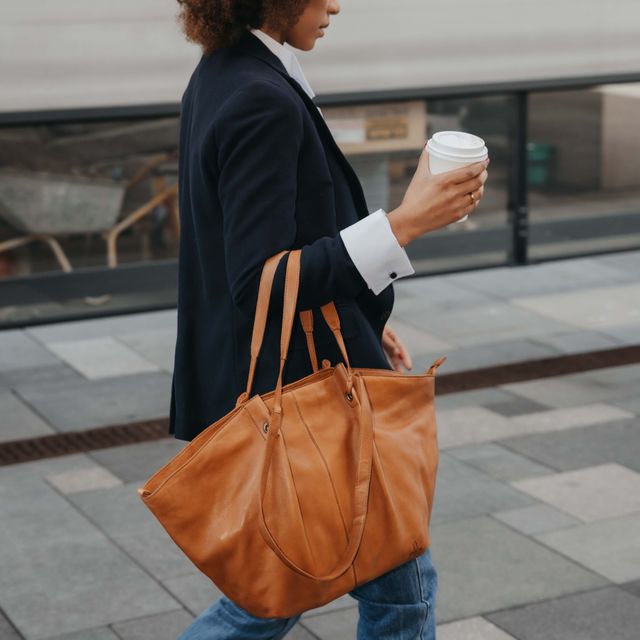 Chic Boho tote bag i skinn