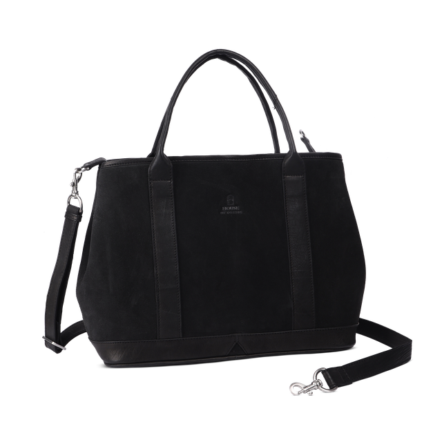 Vintage Look tote bag i semsket skinn