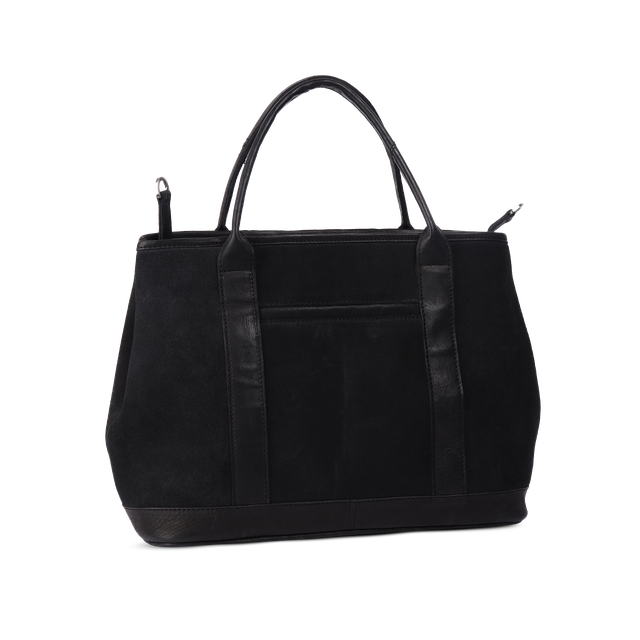 Vintage Look tote bag i semsket skinn