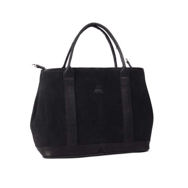 Vintage Look tote bag i semsket skinn