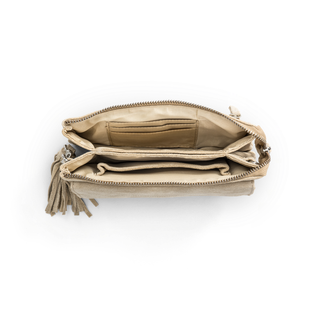 Suede clutch