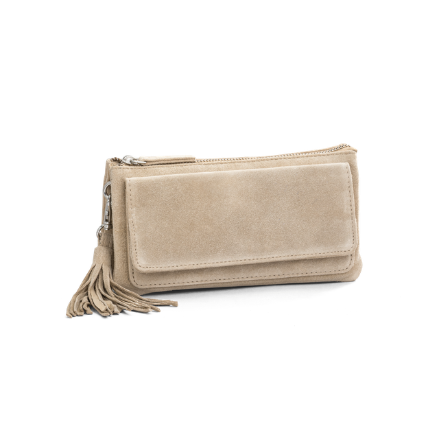 Suede clutch