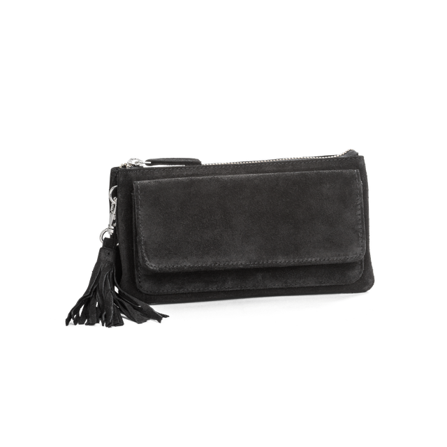 Suede clutch