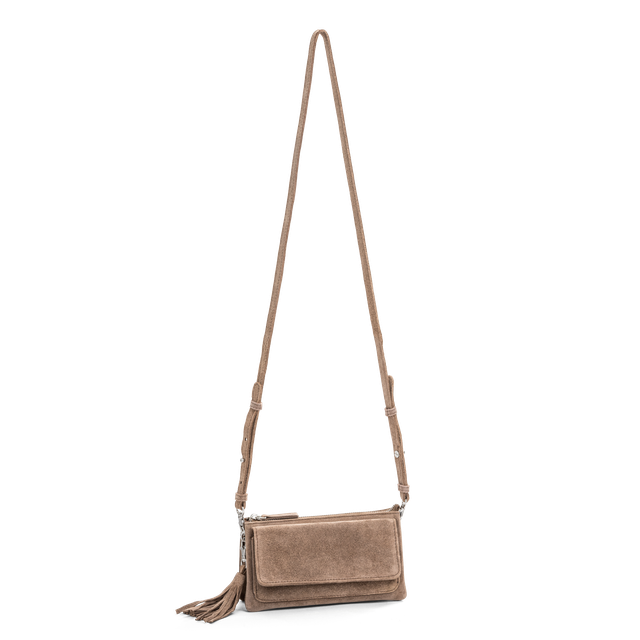 Suede clutch