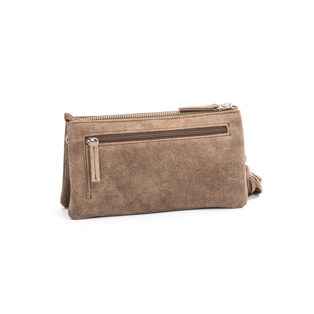 Suede clutch