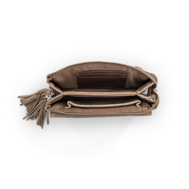 Suede clutch