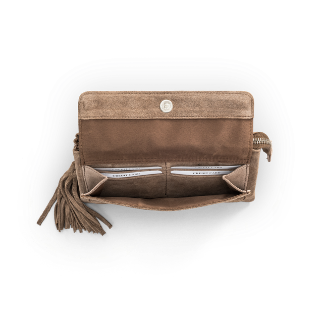 Suede clutch