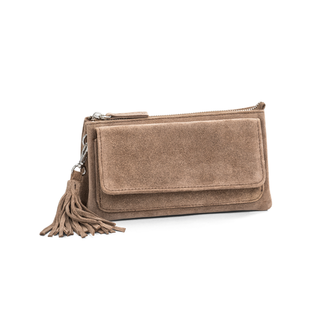 Suede clutch