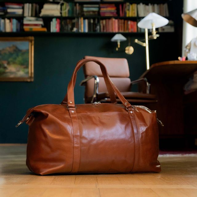 Weekend bag i skinn, 28 L
