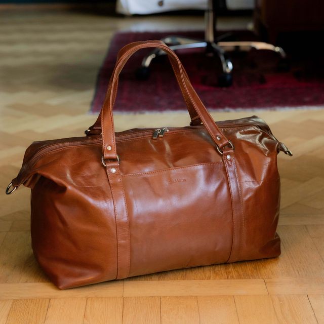 Weekend bag i skinn, 28 L