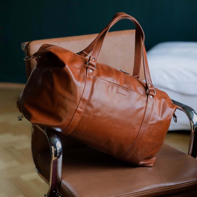 Weekend bag i skinn, 28 L