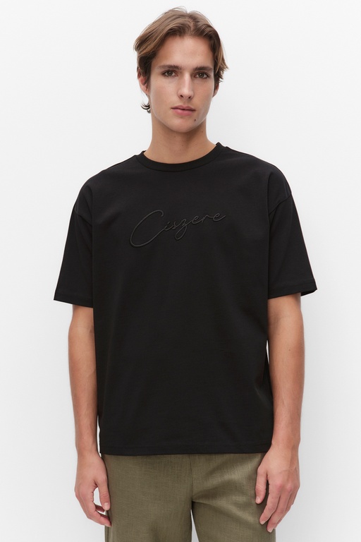 Noel puff print t-sh BLACK