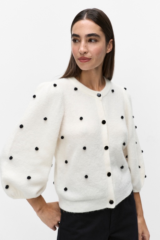 Gzalpha dot cardigan IVORY