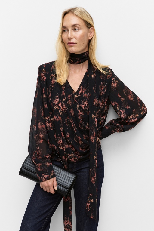 Gzleean p blouse DARK ROSES