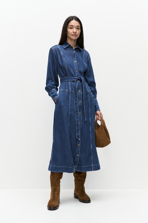 Belted long dress FROSTED OVER