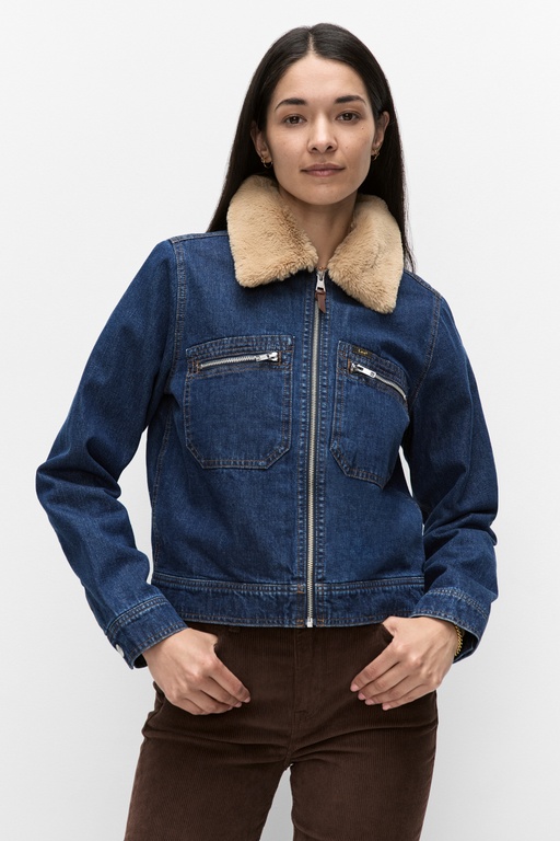 Zip front denim jkt Zip front denim jkt LAUGH RIOT