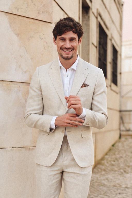 Nino linen blazer BEIGE MELANGE