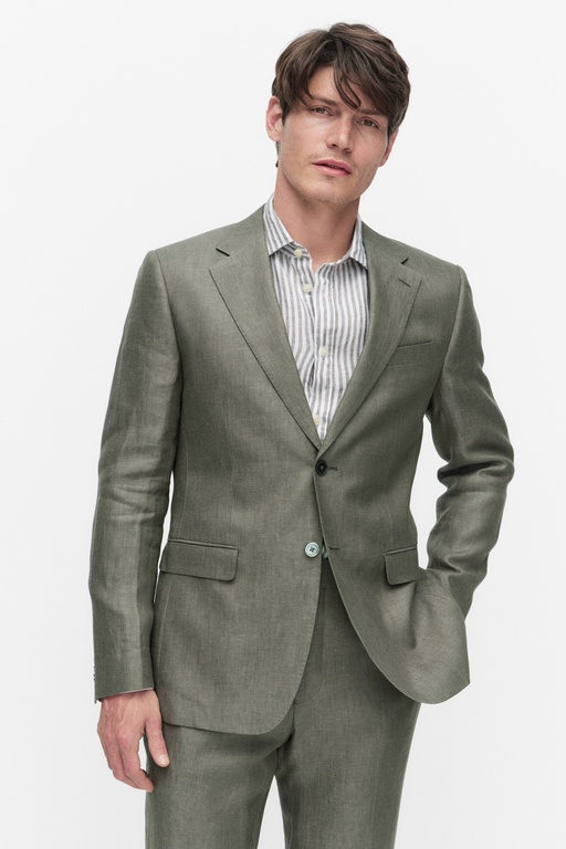 Nino linen blazer OLIVE MELANGE