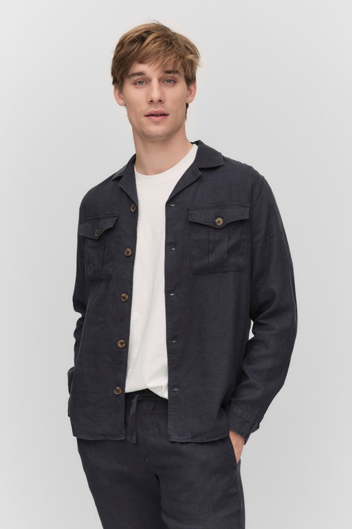 Noah linen overshirt COLLEGIATE BLUE